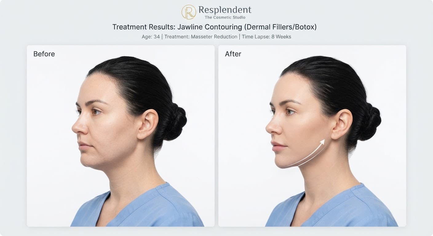 Masseter jawline slimming result