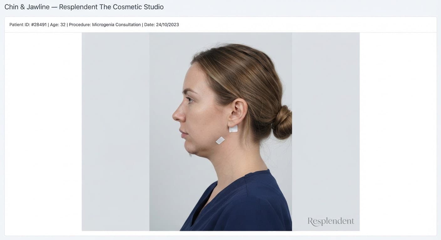 Receding chin profile before surgery