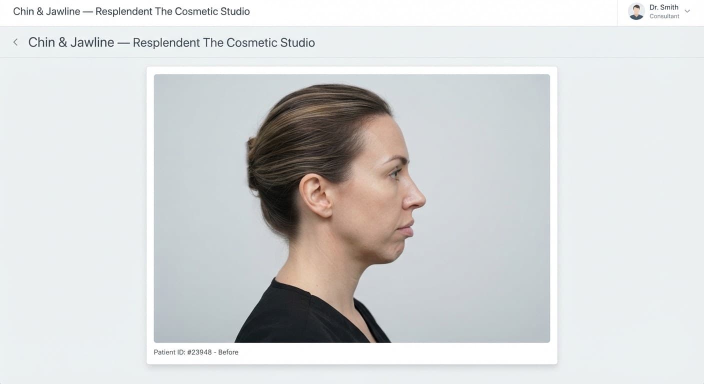 Retruded chin before sliding genioplasty