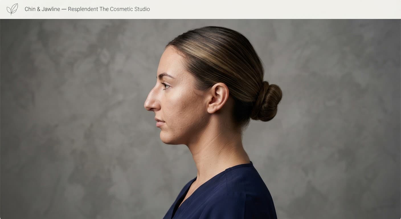Dorsal hump and underprojected chin before surgery