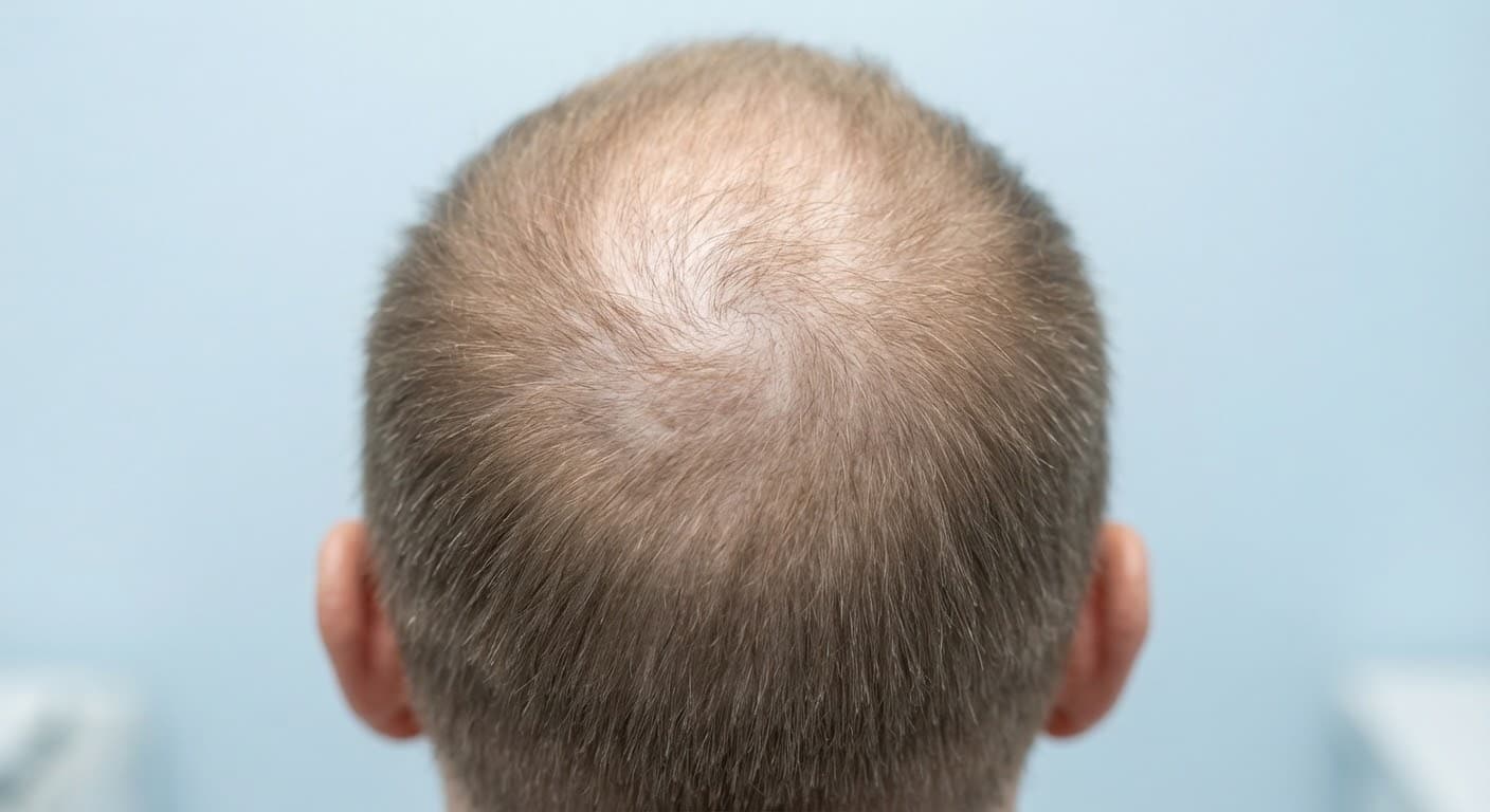 Crown bald spot before DHI