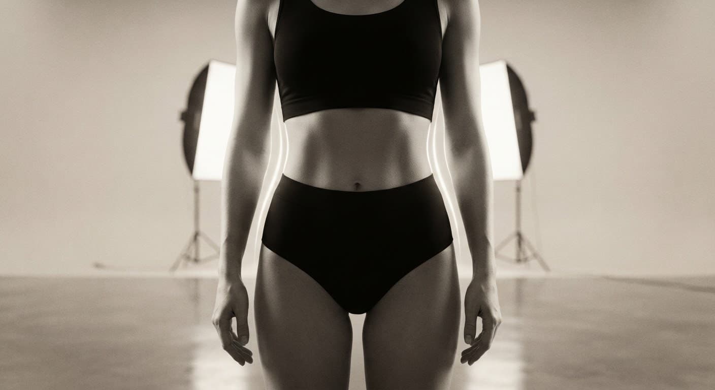 Female waist after circumferential liposuction