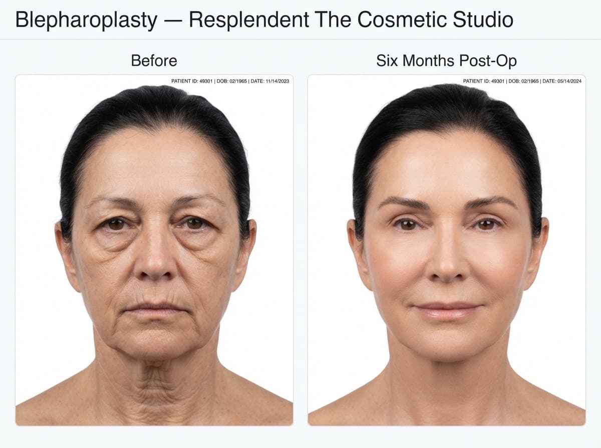 Result after quad blepharoplasty